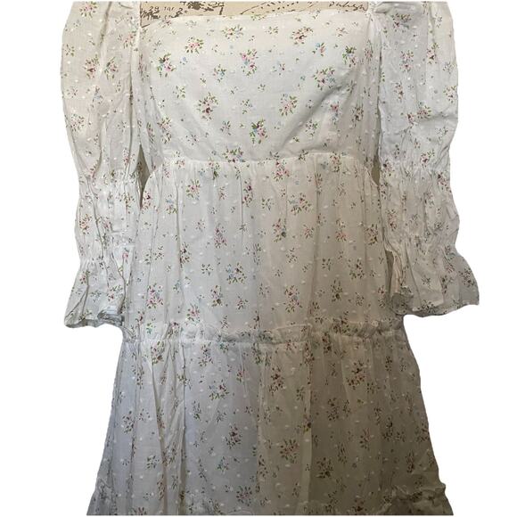 Storia Floral Babydoll Dress Coquette Cottagecore Dainty Boho Medium NWT - Picture 6 of 8
